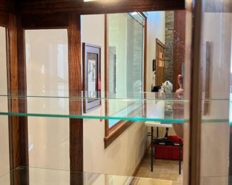 Display Cabinet Glass Shelf Mirror Back 	72 x 37 x 12in	HxWxD
