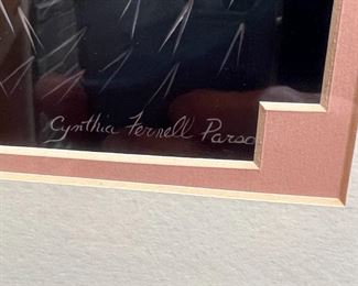 Cynthia Fernell Parsons Art Quail Cactus Art Framed Print 	Frame: 17 x 13.25	
