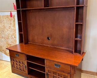 A/V Cabinet Broyhill Artisan Ridge Mission Arts and Crafts 	74 x 67.5, x ,24in	HxWxD
