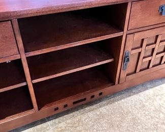 A/V Cabinet Broyhill Artisan Ridge Mission Arts and Crafts 	74 x 67.5, x ,24in	HxWxD
