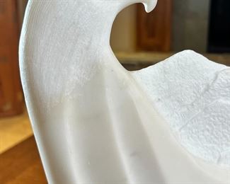 Navajo Tim Washburn Alabaster Sculpture  Two Eagles Carved Native American Soapstone 	14.5 x 14.5 x 3.5.	HxWxD
