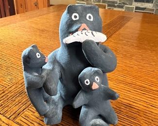 Pueblo Bear Native American Elizabeth Trujillo Cochiti pottery	3.7 inches high.	
