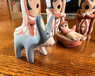6pc Nativity Scene Judy Toya Pueblo Jemez Native American Pottery	4.5 inches high.	
