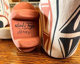 6pc Nativity Scene Judy Toya Pueblo Jemez Native American Pottery	4.5 inches high.	

