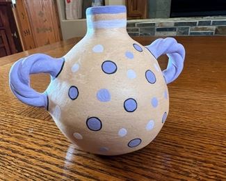 Miranda Martinez Handle Pot Native American Pottery 	4.25 inches high.	
