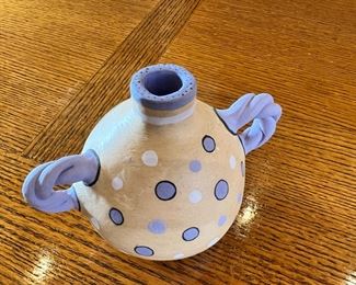 Miranda Martinez Handle Pot Native American Pottery 	4.25 inches high.	
