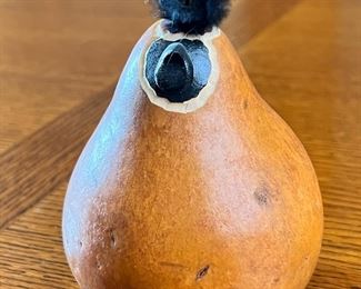B Cox Carved Quail Gourd	4.25 inches high.	
