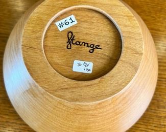 Klaus Stange Carved Wood & Turquoise Pot Southwest art 	5.75 inches high.	
