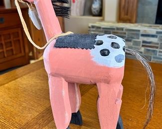 Folk Art Carved Wood Horse	13 inches high	
