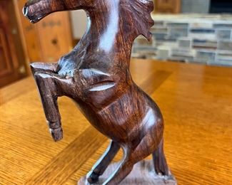Jose Soto Iron Wood Horse carving	9.75 inches high.	
