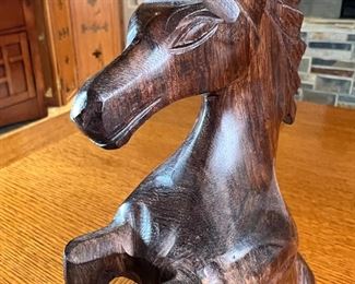 Jose Soto Iron Wood Horse carving	9.75 inches high.	
