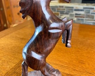 Jose Soto Iron Wood Horse carving	9.75 inches high.	

