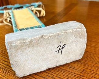 Metal & Hide Kokopelli Sculpture 	23 x 11 x 3in	HxWxD
