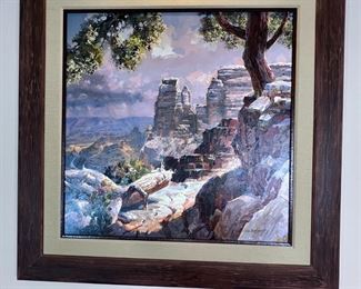 Original Art Leland Beaman Grand Canyon Oil Painting  	Frame: 53 x 53in	
