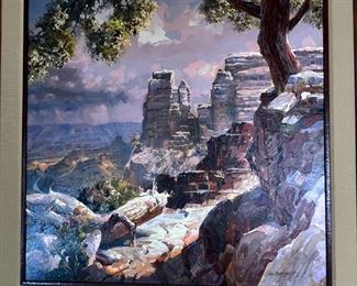 Original Art Leland Beaman Grand Canyon Oil Painting  	Frame: 53 x 53in	
