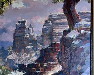 Original Art Leland Beaman Grand Canyon Oil Painting  	Frame: 53 x 53in	
