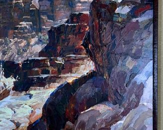 Original Art Leland Beaman Grand Canyon Oil Painting  	Frame: 53 x 53in	
