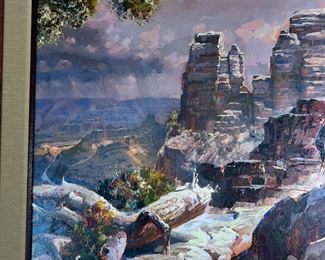 Original Art Leland Beaman Grand Canyon Oil Painting  	Frame: 53 x 53in	
