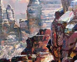 Original Art Leland Beaman Grand Canyon Oil Painting  	Frame: 53 x 53in	
