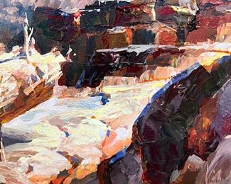 Original Art Leland Beaman Grand Canyon Oil Painting  	Frame: 53 x 53in	
