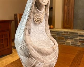 Jay Tsoodle Native American Alabaster Sculpture Carved  Soapstone 	16 x 6 x 8in	HxWxD
