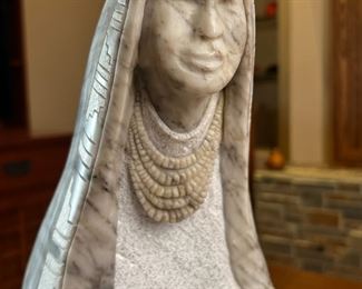 Jay Tsoodle Native American Alabaster Sculpture Carved  Soapstone 	16 x 6 x 8in	HxWxD
