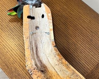 Navajo Peterson Yazzie Hummer's Passage Carved Wood Yei Wall Sculpture Native American  	 14 x 7.5in	
