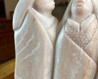 John Suazo Taos Pueblo 3 Women Alabaster Sculpture Native American Carved Soapstone 	14 x 10 x 4.5in	HxWxD
