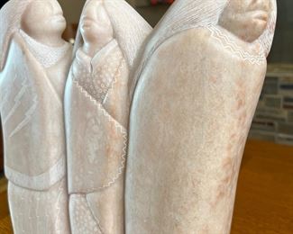 John Suazo Taos Pueblo 3 Women Alabaster Sculpture Native American Carved Soapstone 	14 x 10 x 4.5in	HxWxD
