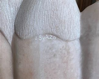 John Suazo Taos Pueblo 3 Women Alabaster Sculpture Native American Carved Soapstone 	14 x 10 x 4.5in	HxWxD
