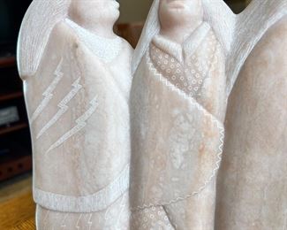 John Suazo Taos Pueblo 3 Women Alabaster Sculpture Native American Carved Soapstone 	14 x 10 x 4.5in	HxWxD
