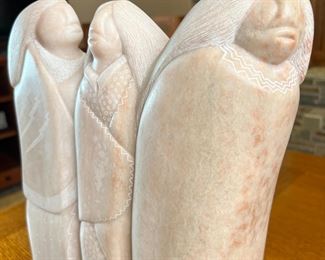 John Suazo Taos Pueblo 3 Women Alabaster Sculpture Native American Carved Soapstone 	14 x 10 x 4.5in	HxWxD
