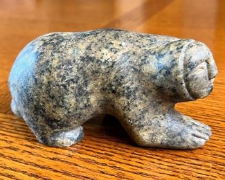 Inuit Bear-Man Transformative Soapstone Sculpture Carving	2.5 inches high.	
