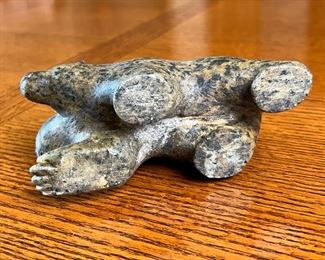 Inuit Bear-Man Transformative Soapstone Sculpture Carving	2.5 inches high.	
