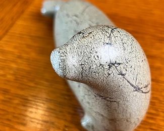 Inuit Seal Soap Stone Figure Soapstone Sculpture 1975 APP	6.5 inches long	
