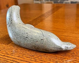 Inuit Seal Soap Stone Figure Soapstone Sculpture 1975 APP	6.5 inches long	
