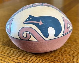 Angelina Medina Acoma/Zia/Zuni Seed Pot Native American Pottery	3.5 x 5.5 diameter.	
