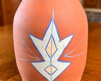 Thelma Toehay Chapman&nbsp;Kiowa Pottery Vase Native American	4.25 x 3 diameter at opening	
