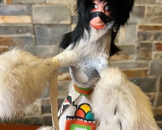 Navajo Grey Bear&nbsp;Kachina Doll Cindy Kachada Native American 	15in High	
