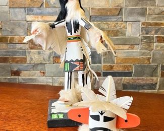 Navajo White Eagle Dancer Kachina Doll Cindy Kachada Native American 	16in High 	
