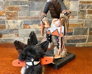 Navajo Black Badger Kachina Doll Cindy Kachada Native American 	17in High	
