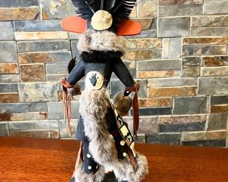 Navajo Black Badger Kachina Doll Cindy Kachada Native American 	17in High	

