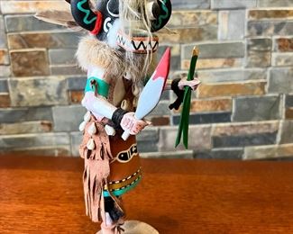 Navajo Ogre Kachina Doll Signed Native American 	12in High	
