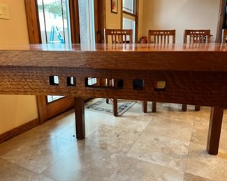 5pc Broyhill Artisan Ridge Hi-Top Table & 4 Chairs Mission Arts and Crafts	Table: 35 x 54 x 54	HxWxD
