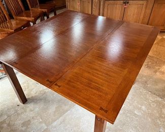 5pc Broyhill Artisan Ridge Hi-Top Table & 4 Chairs Mission Arts and Crafts	Table: 35 x 54 x 54	HxWxD
