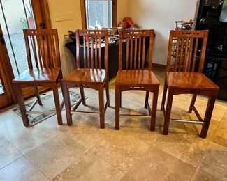 5pc Broyhill Artisan Ridge Hi-Top Table & 4 Chairs Mission Arts and Crafts	Table: 35 x 54 x 54	HxWxD
