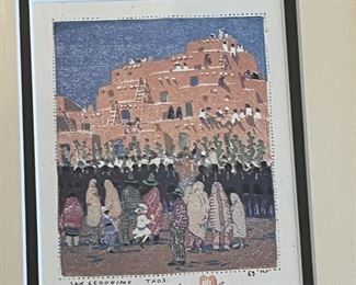 Gustave Baumann San Geronimo Taos Museum Reproduction Print Framed	Frame: 12 x 9.5in	

