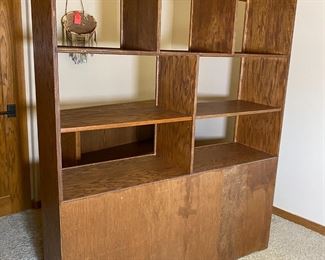 Large Oak Cabinet Etagere Shelf Unit	72 x 16 x 16.5in	HxWxD
