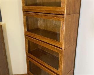 5pc Stacking Barrister Bookcase Glass Door Bookshelf 	82 x 33.5 x 12.25in	HxWxD
