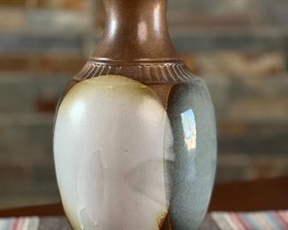 Pottery Craft Handcrafted Vase Compton California&nbsp;	10x3in at rim	
